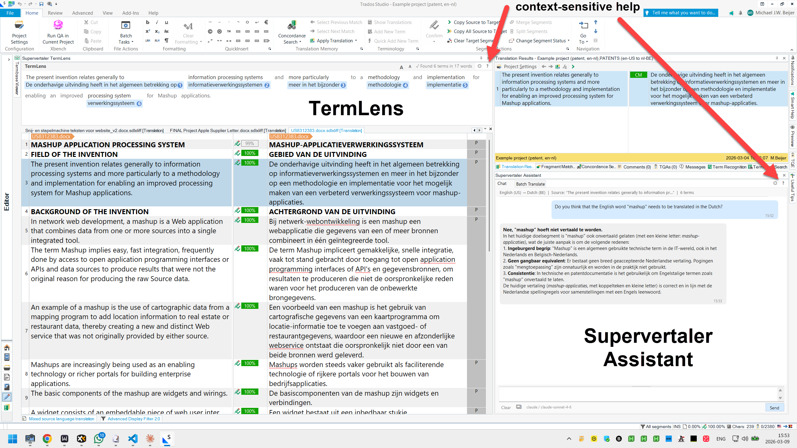 Supervertaler for Trados — TermLens terminology panel in Trados Studio
